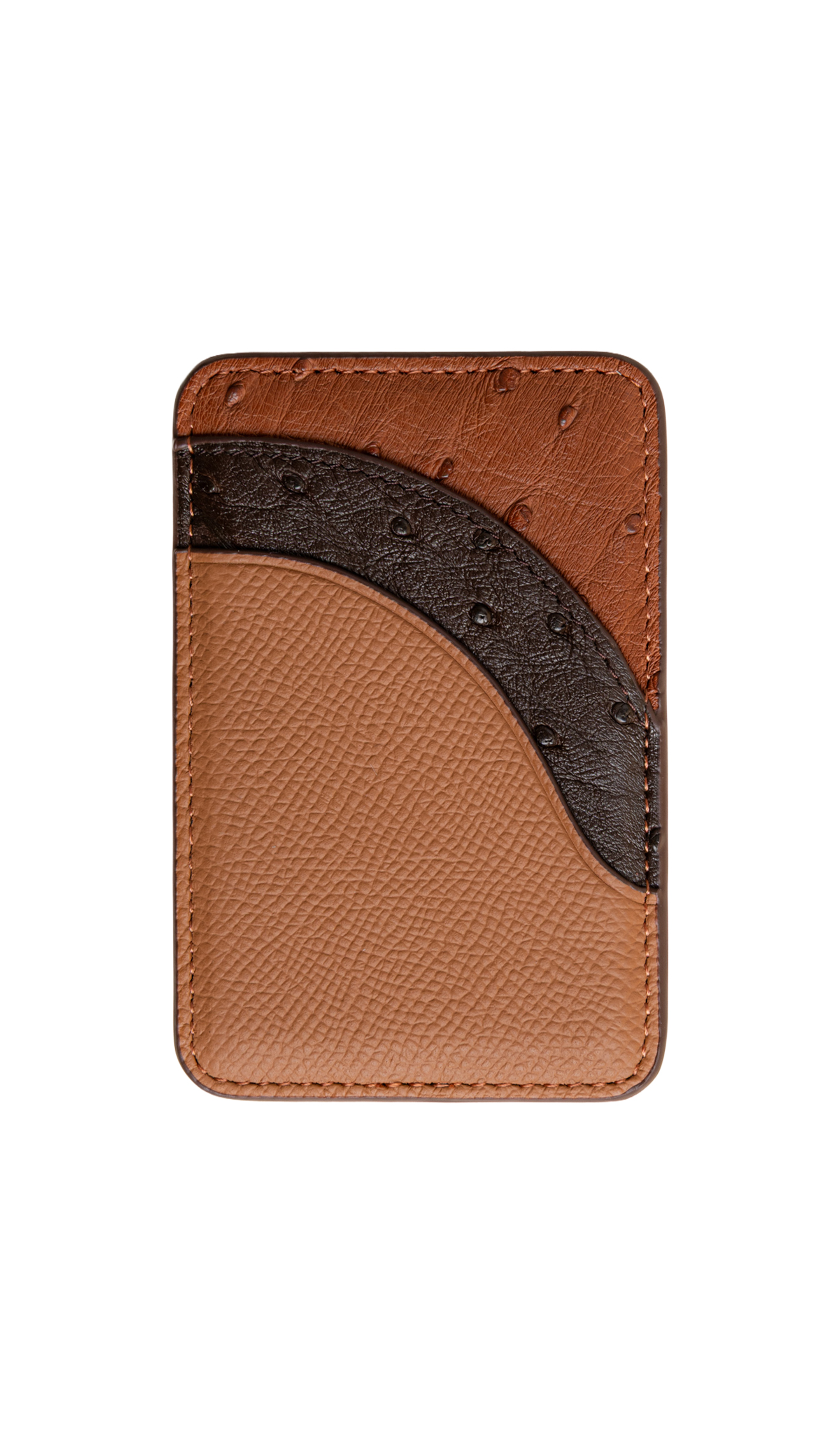 Tan Ostrich Contour MagSafe Wallet - The Curve