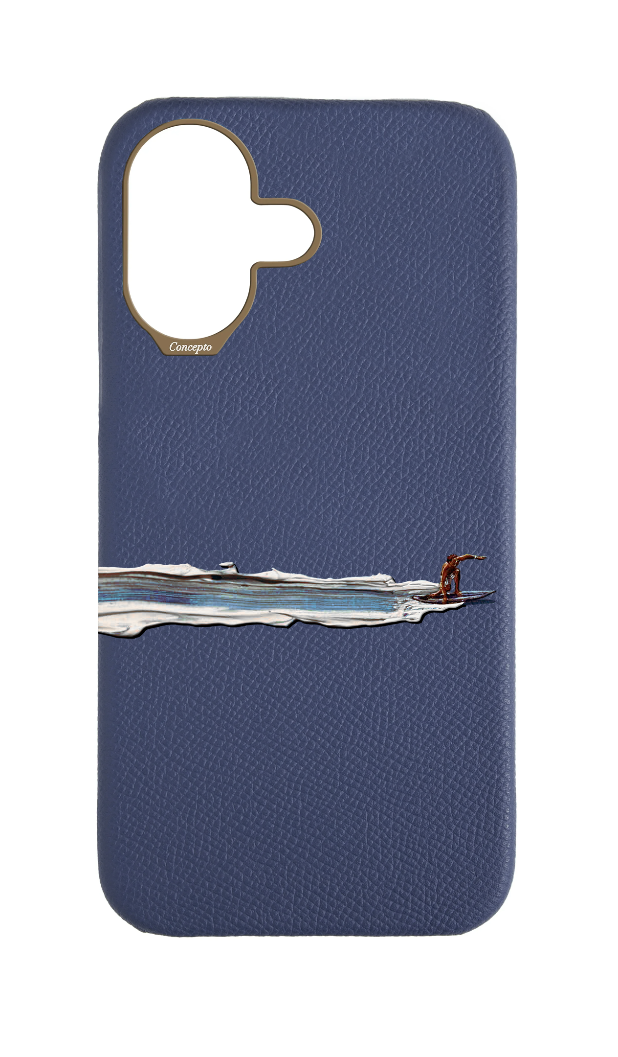 Navy Strapless Epsom Case - Surfing