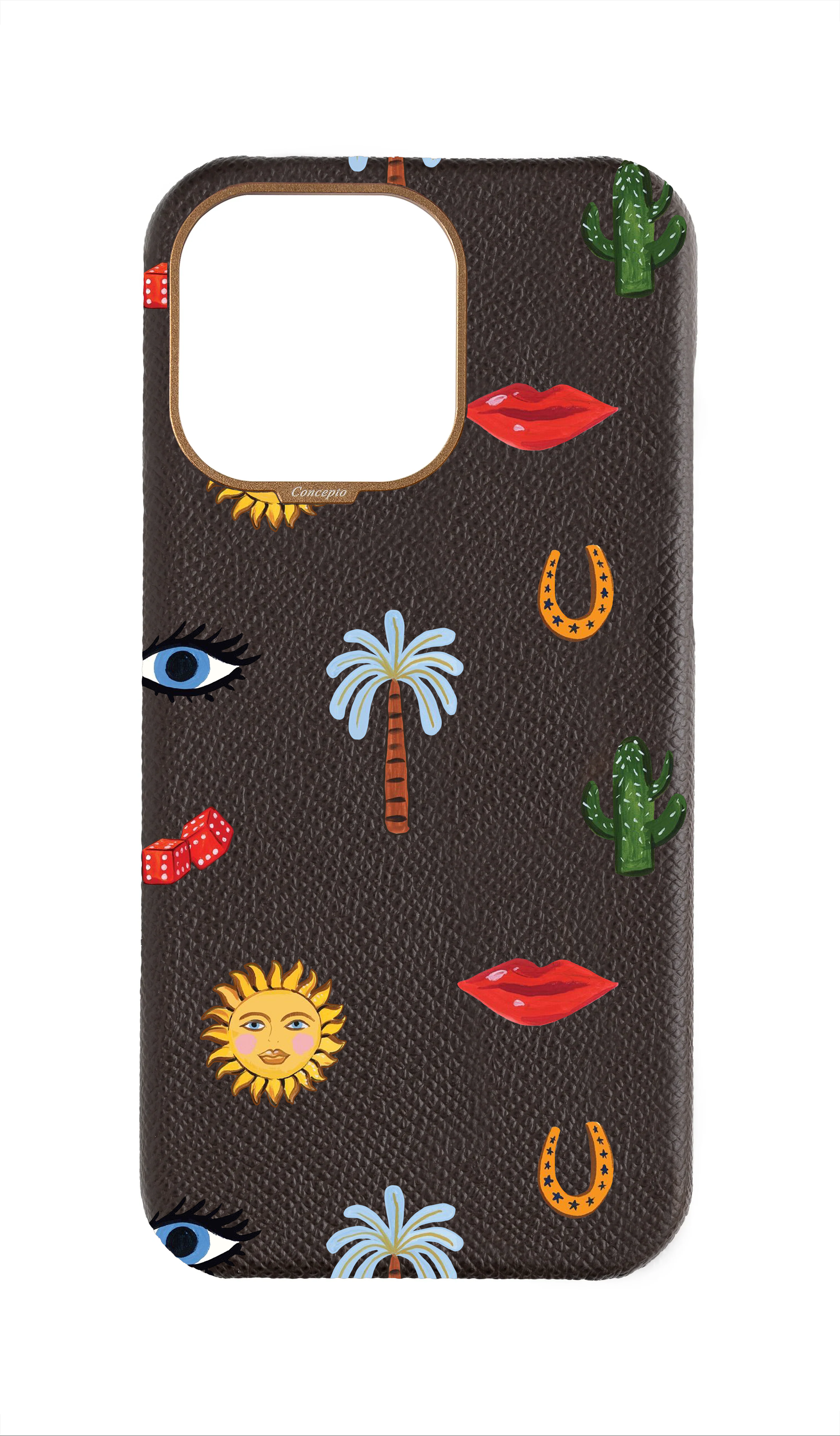 Brown Strapless Epsom Case - Lucky You