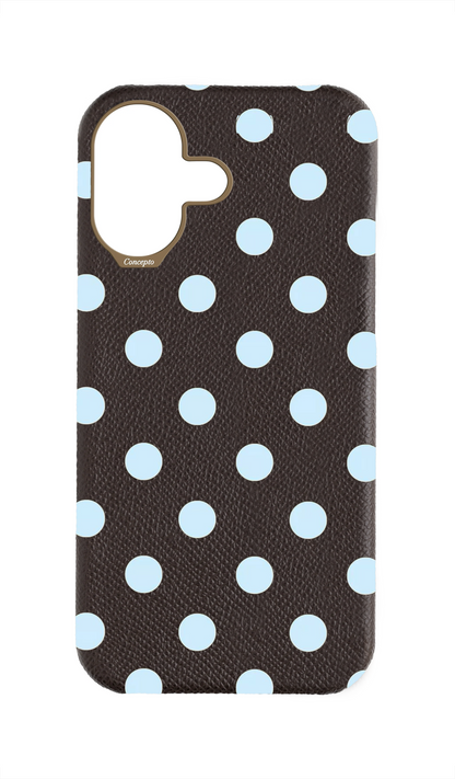 Brown Strapless Epsom Case - Polka Dots
