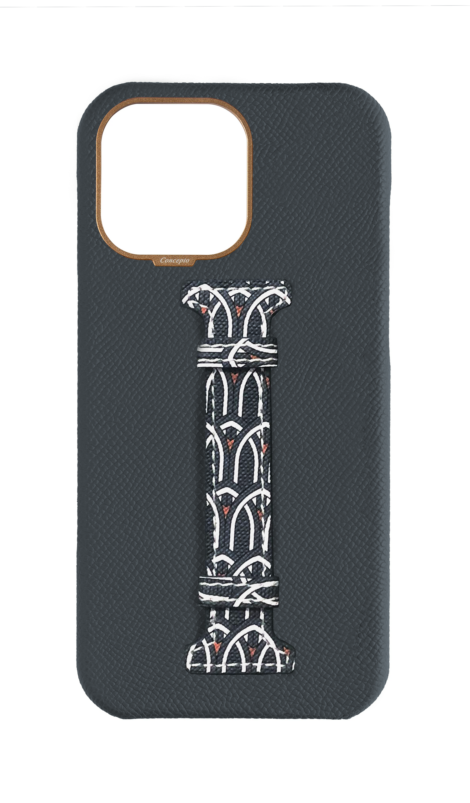 Grey Monogram Middle Strap Case
