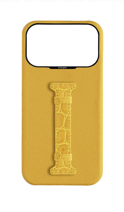 Yellow Exotic Crocodile Middle Strap Case