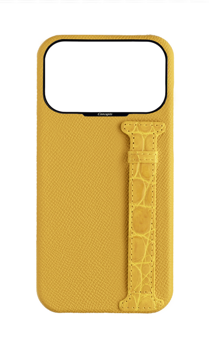 Yellow Exotic Crocodile Side Strap Case