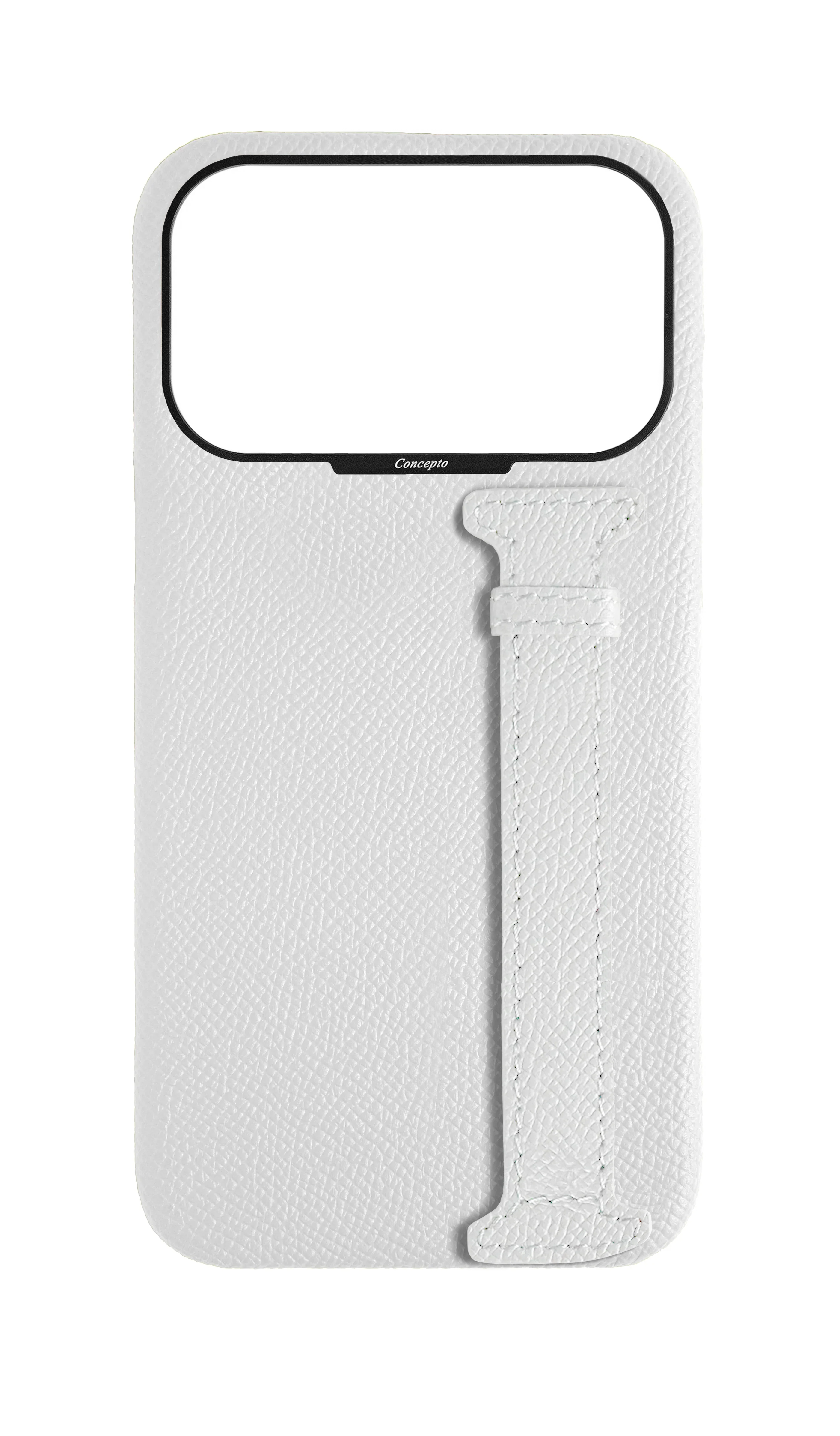 White Epsom Side Strap Case
