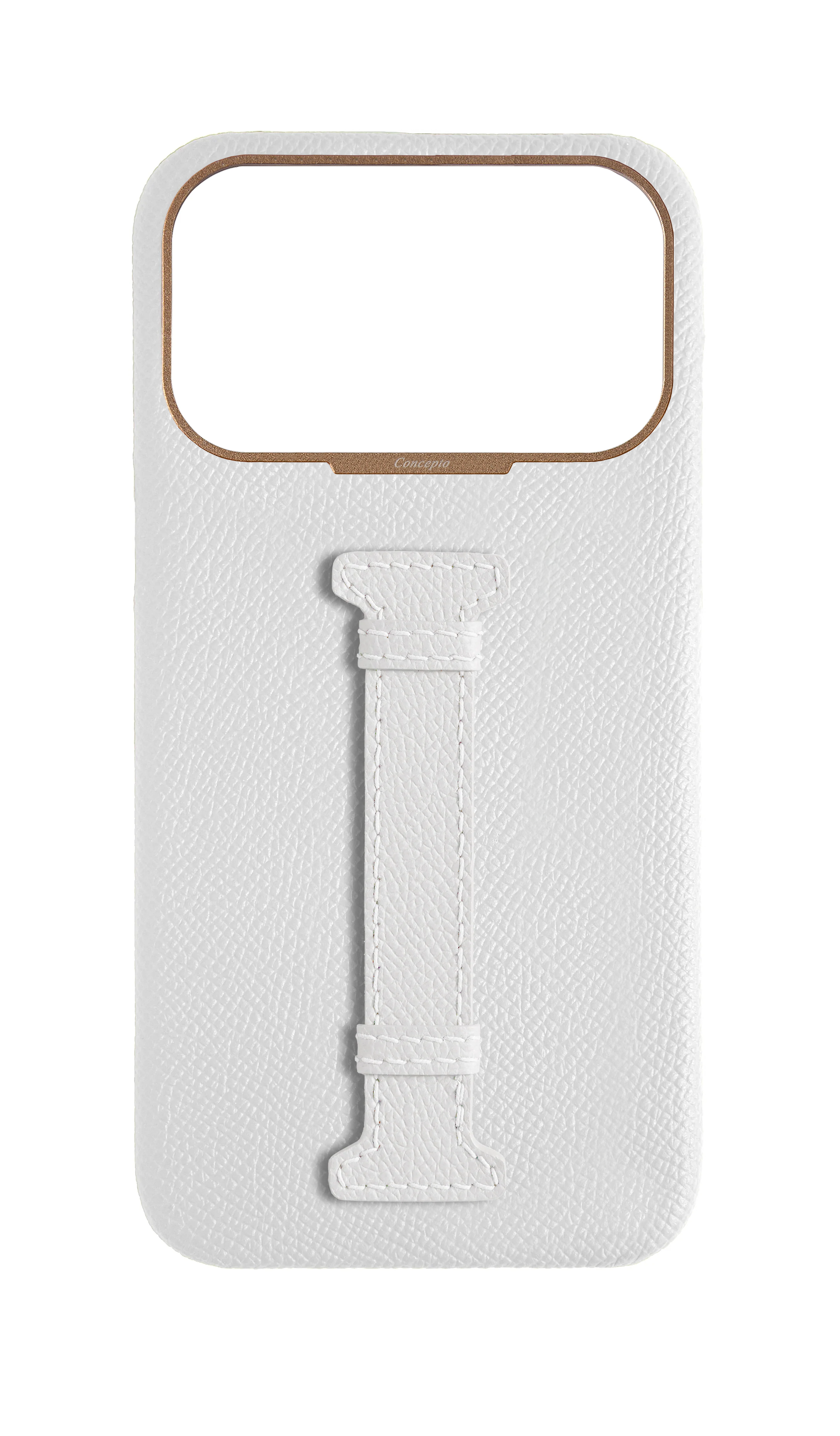 White Epsom Middle Strap Case