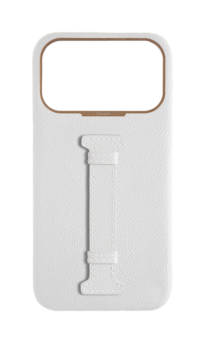White Epsom Middle Strap Case