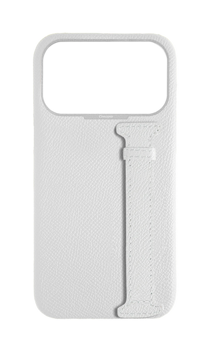 White Epsom Side Strap Case