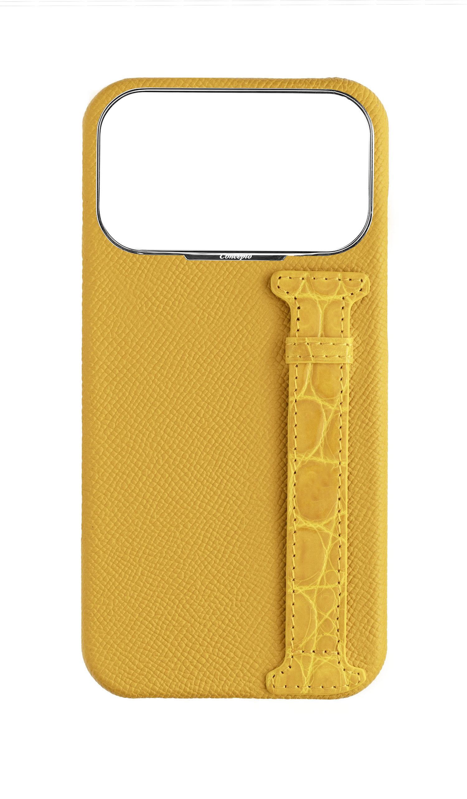 Yellow Exotic Crocodile Side Strap Case