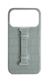Matte Grey Embossed Crocodile Case