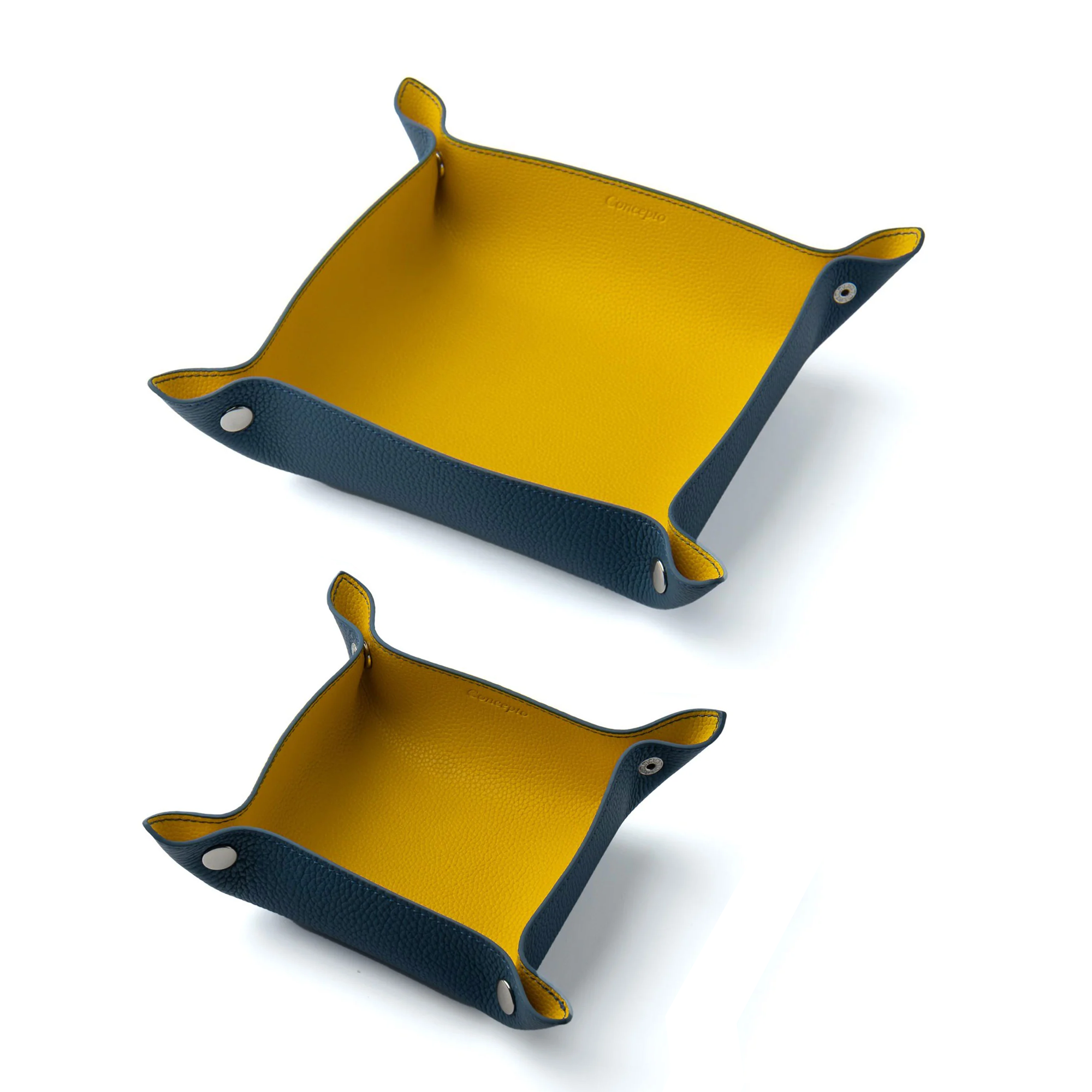 Blue / Yellow Leather Tray