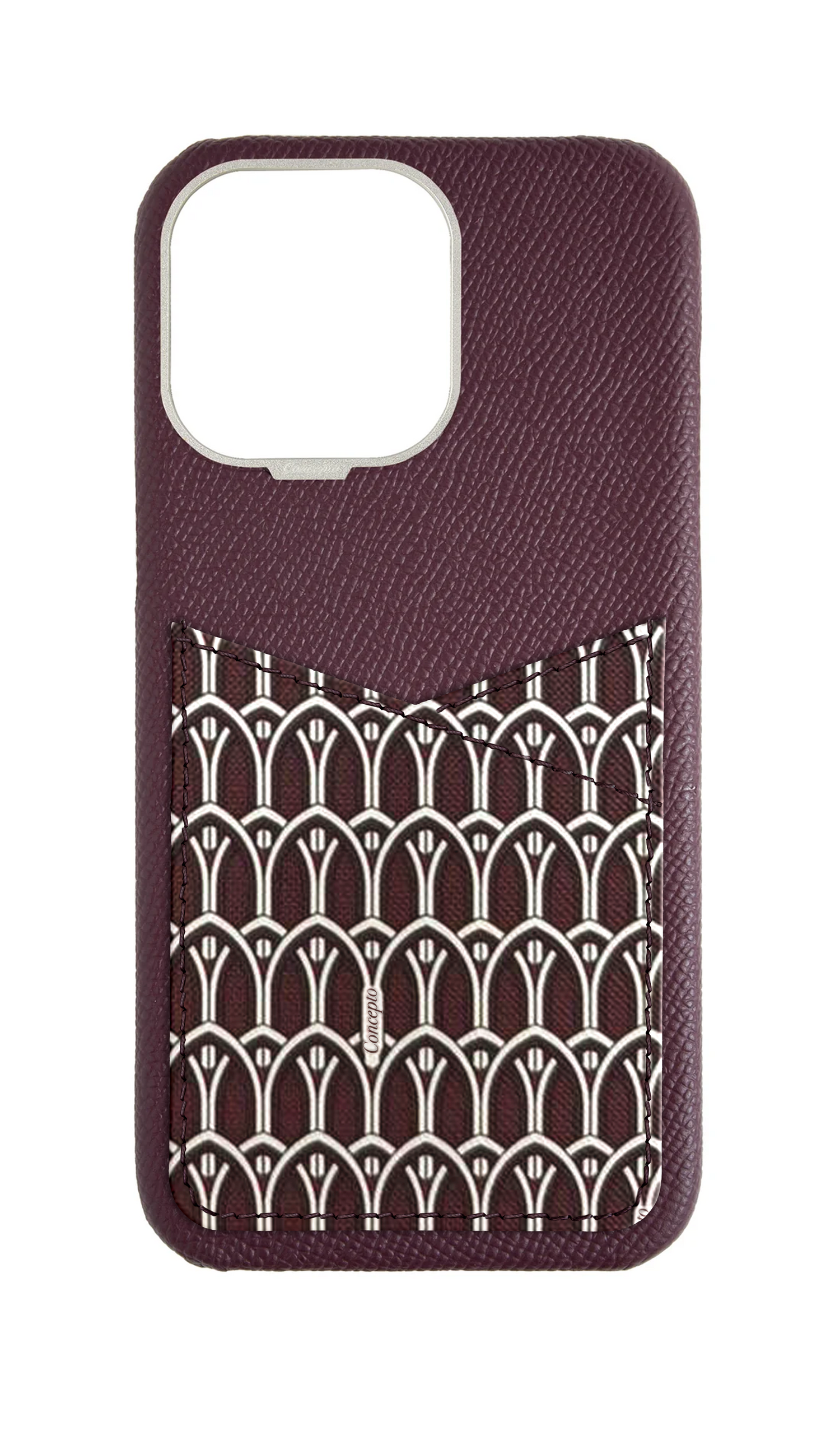Maroon Monogram Pocket Case