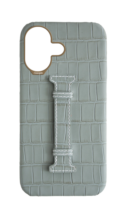Matte Grey Embossed Crocodile Case