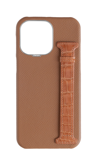 Soft Pink Exotic Crocodile Side Strap Case