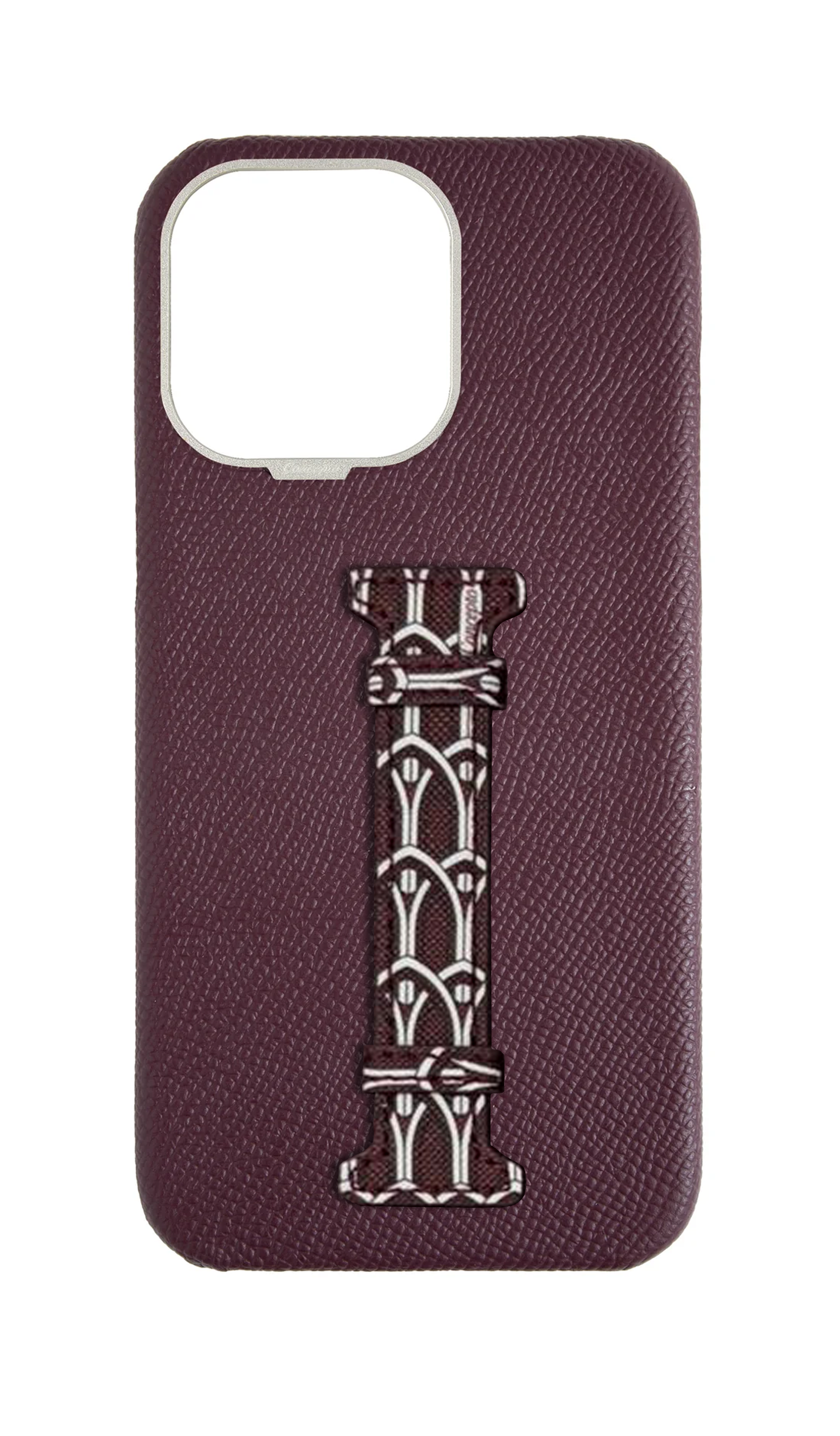 Maroon Monogram Middle Strap Case