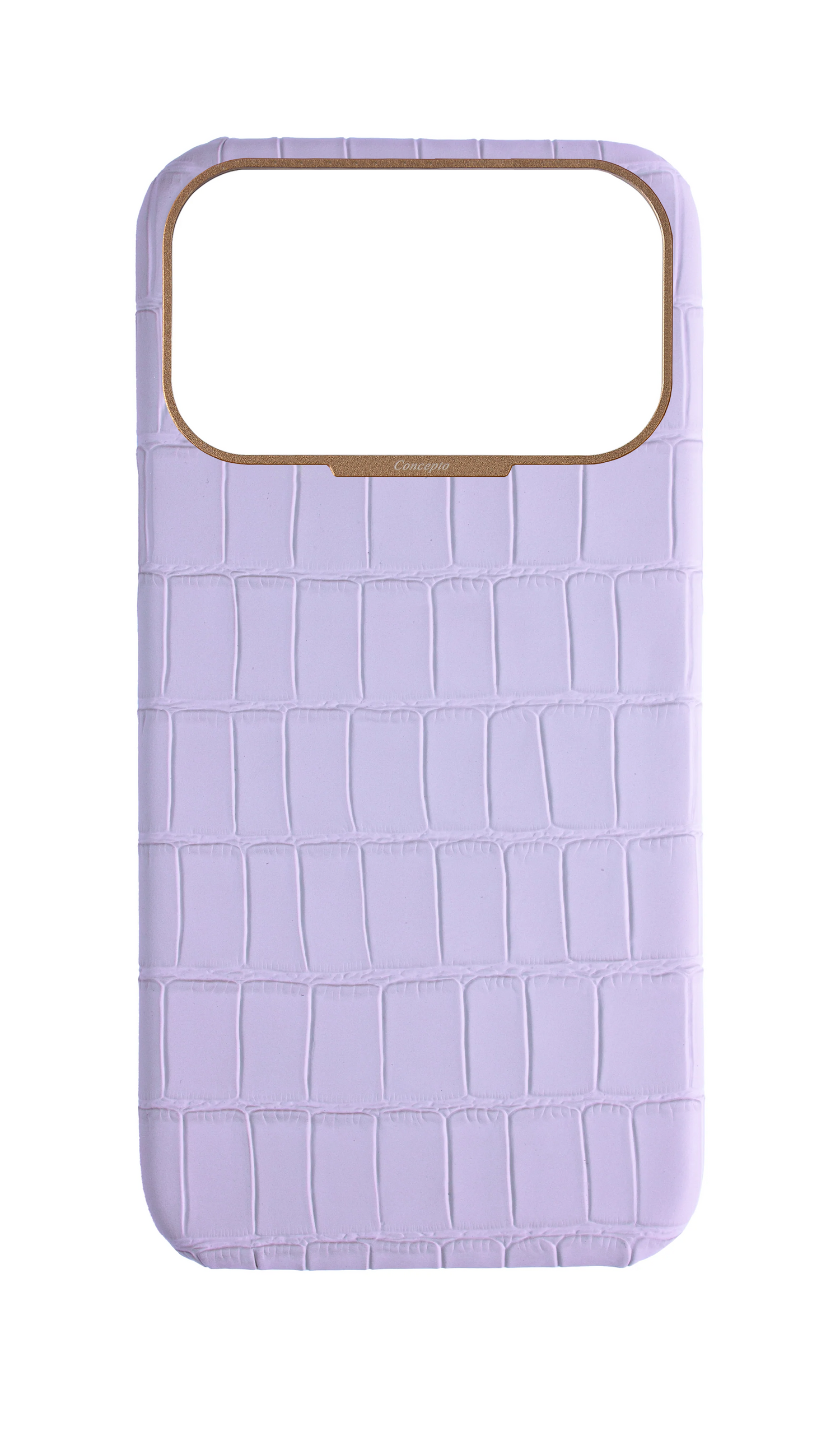Matte Lilac Strapless Embossed Crocodile Case