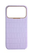 Matte Lilac Strapless Embossed Crocodile Case