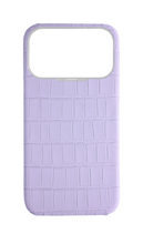 Matte Lilac Strapless Embossed Crocodile Case