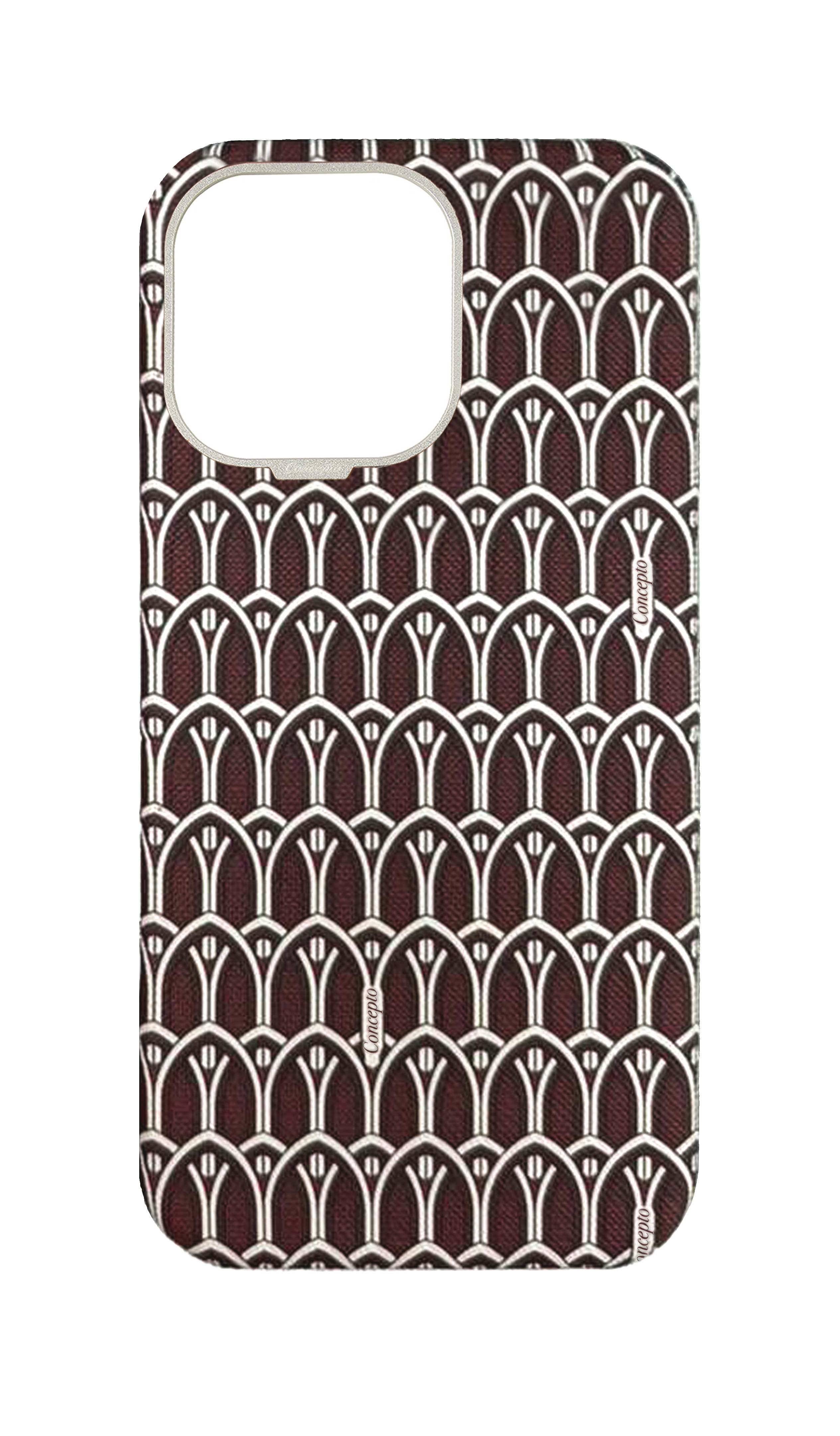 Maroon Monogram Strapless Case