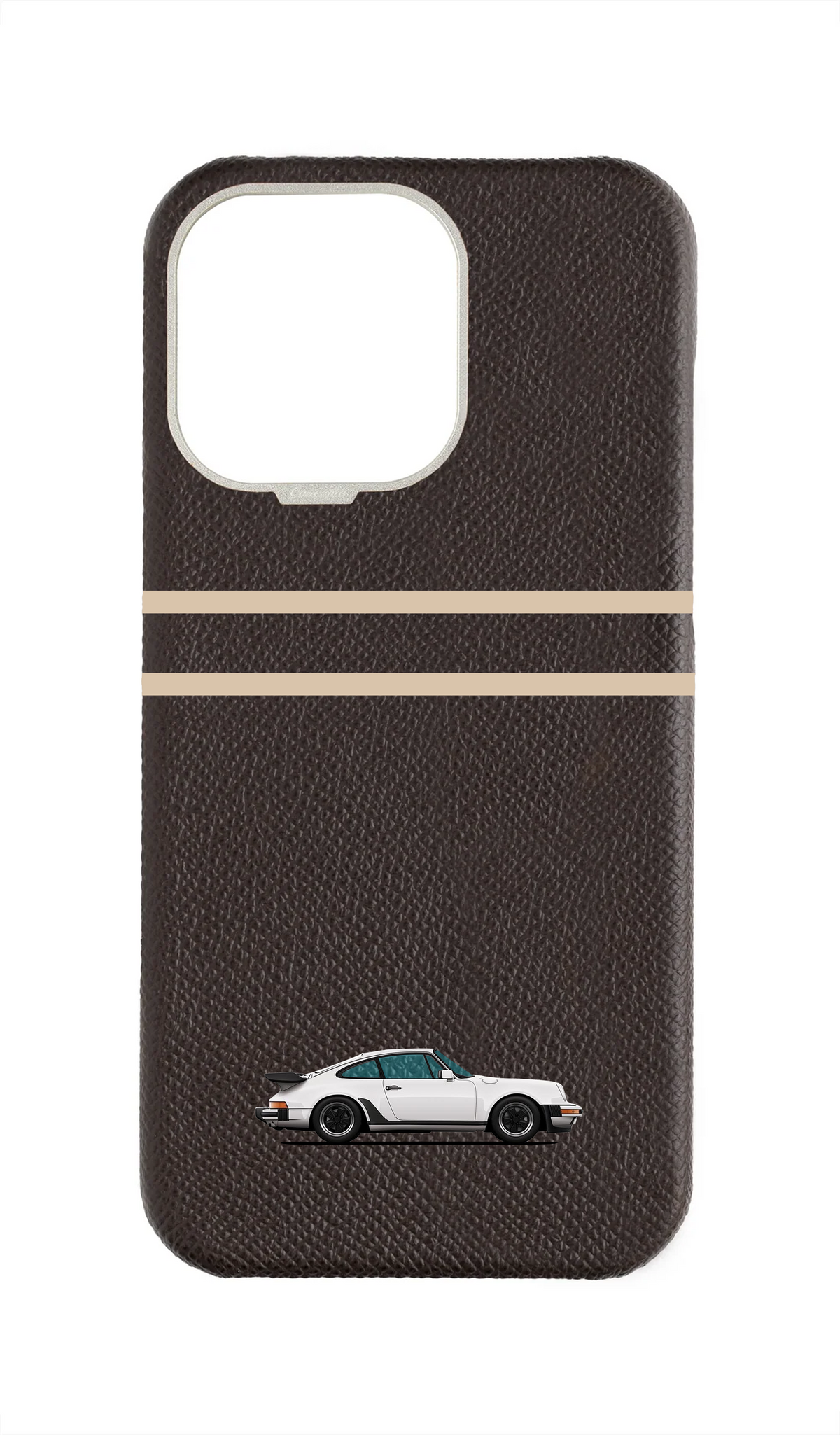 Brown Strapless Epsom Case - Retro Sport Design