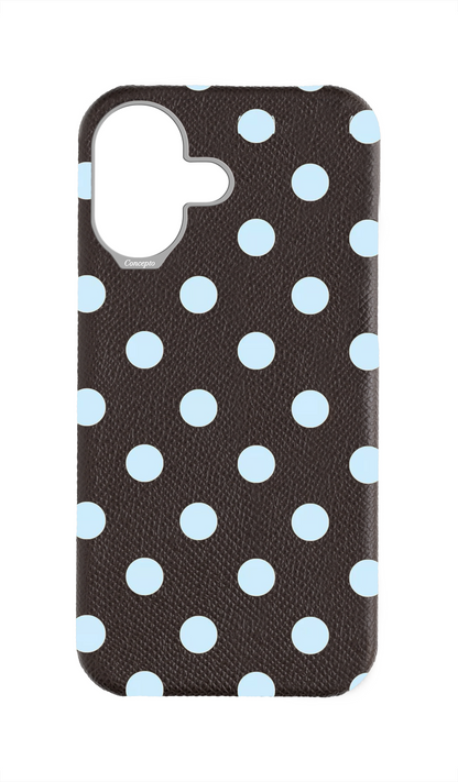 Brown Strapless Epsom Case - Polka Dots