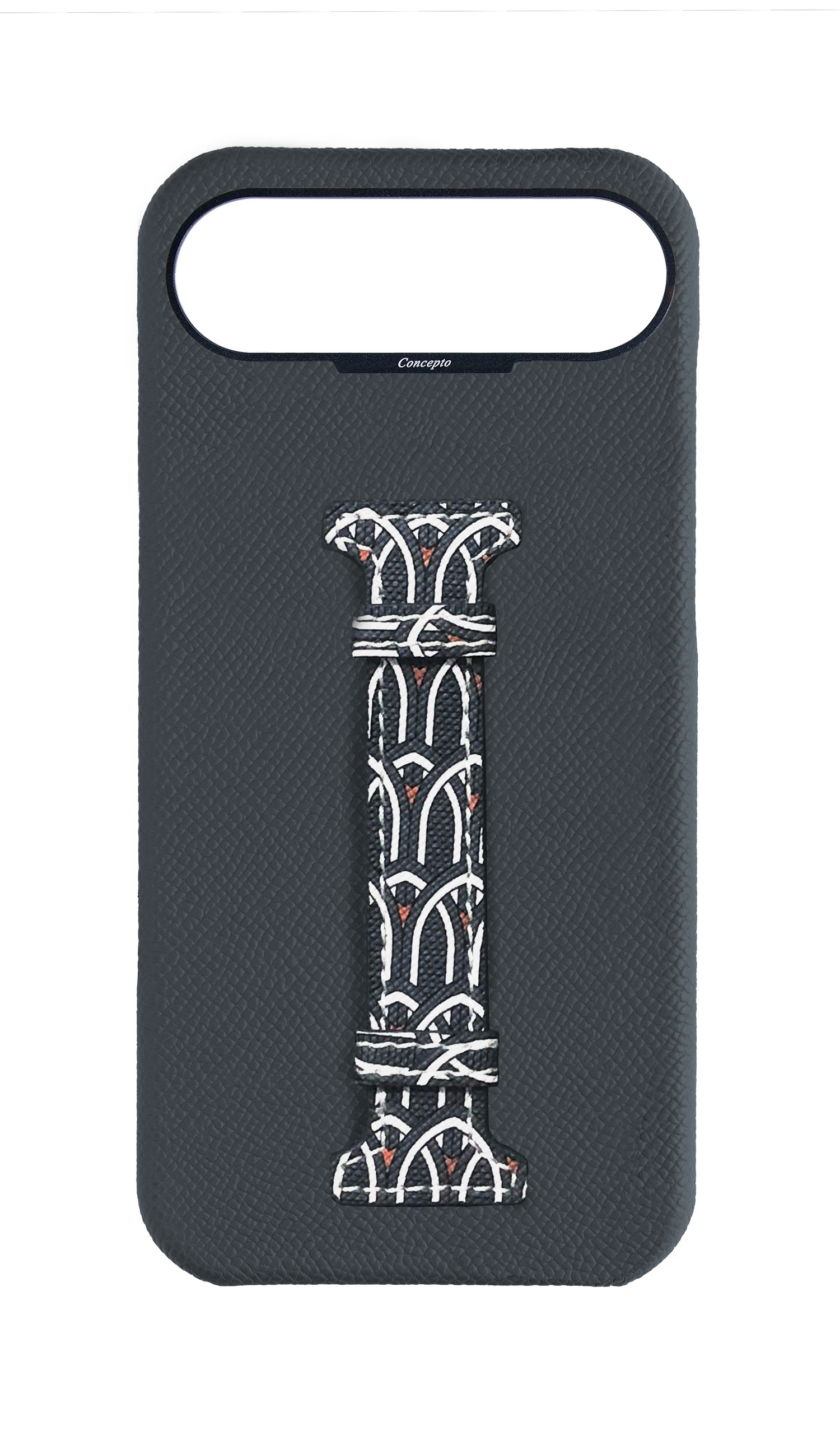 Grey Monogram Middle Strap Case