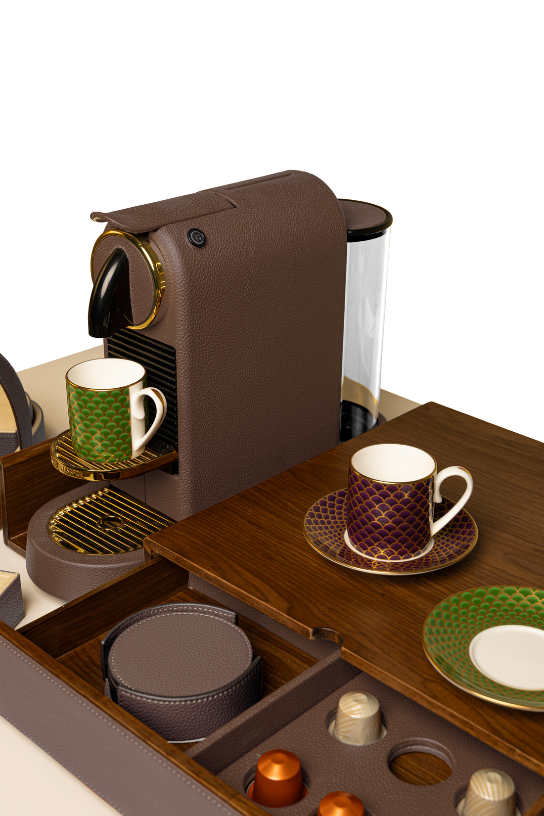 Brown Walnut Coffee Drawer