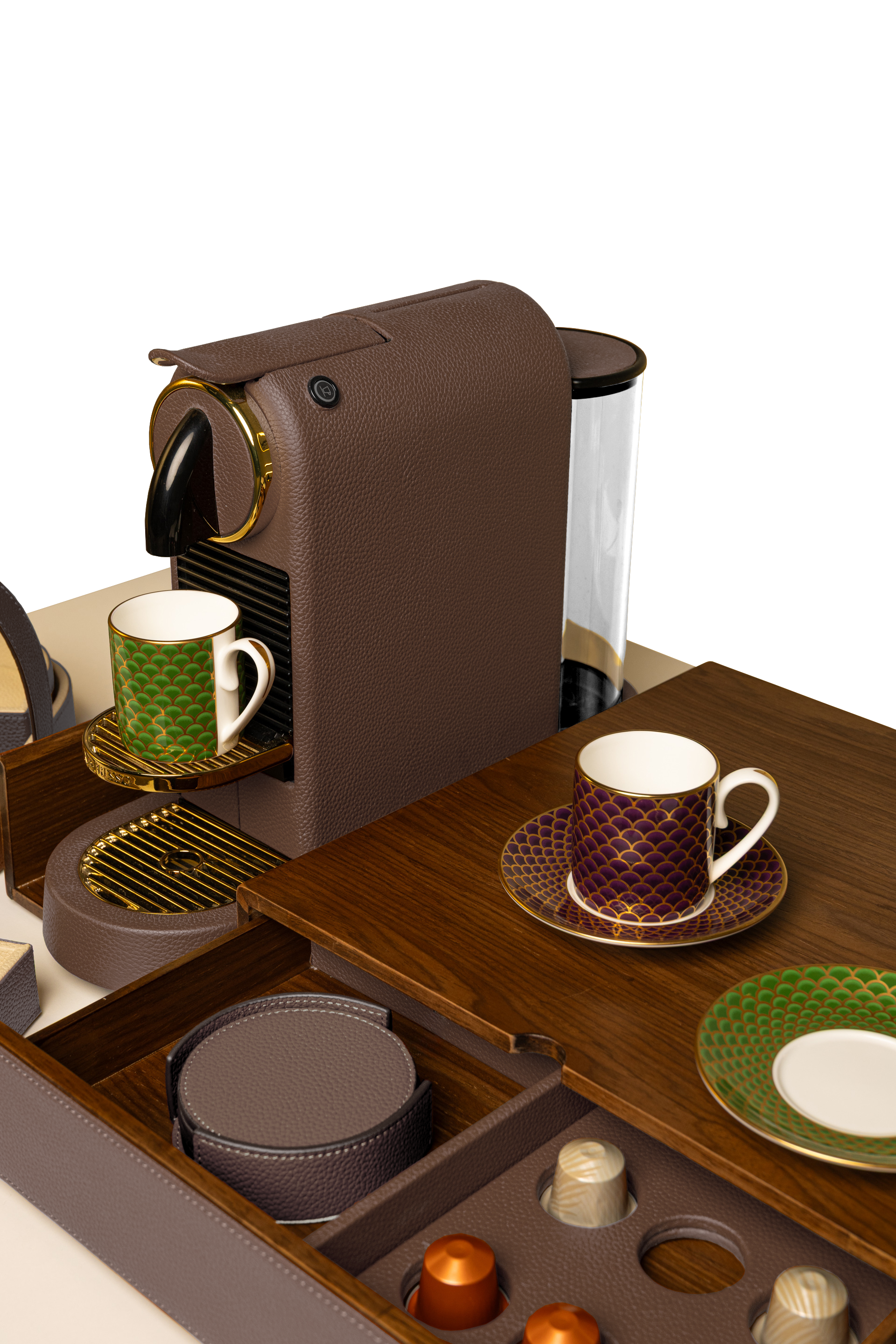 Brown Walnut Coffee Drawer