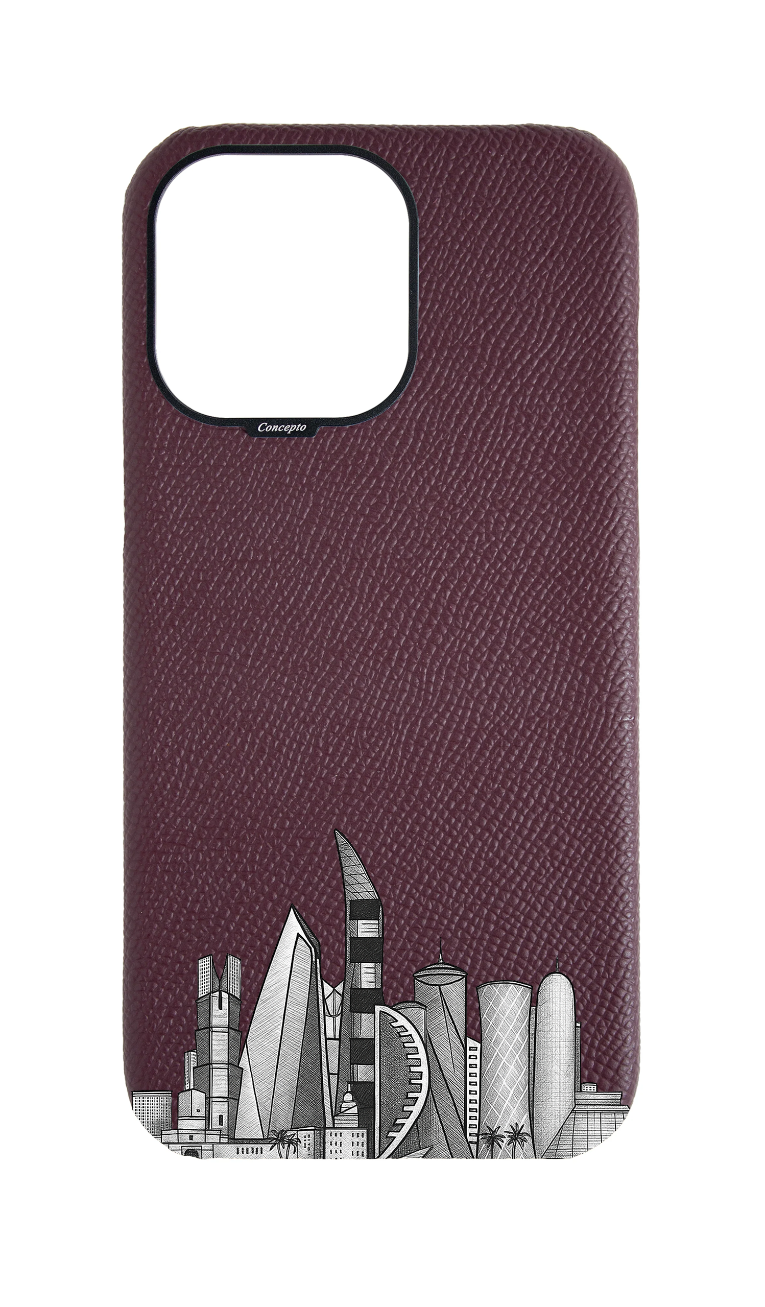 Maroon Strapless Case - Doha Skyline