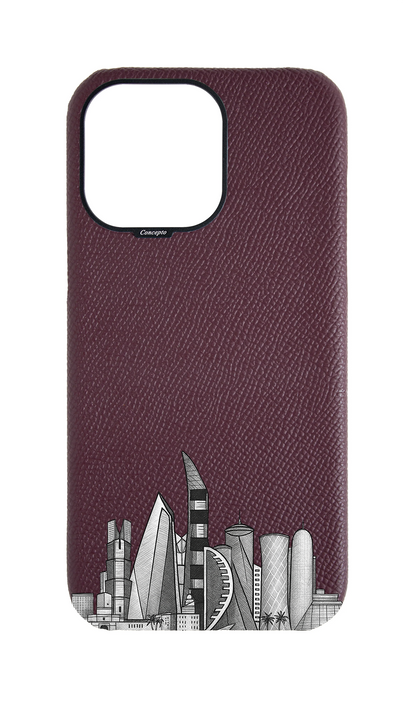 Maroon Strapless Case - Doha Skyline