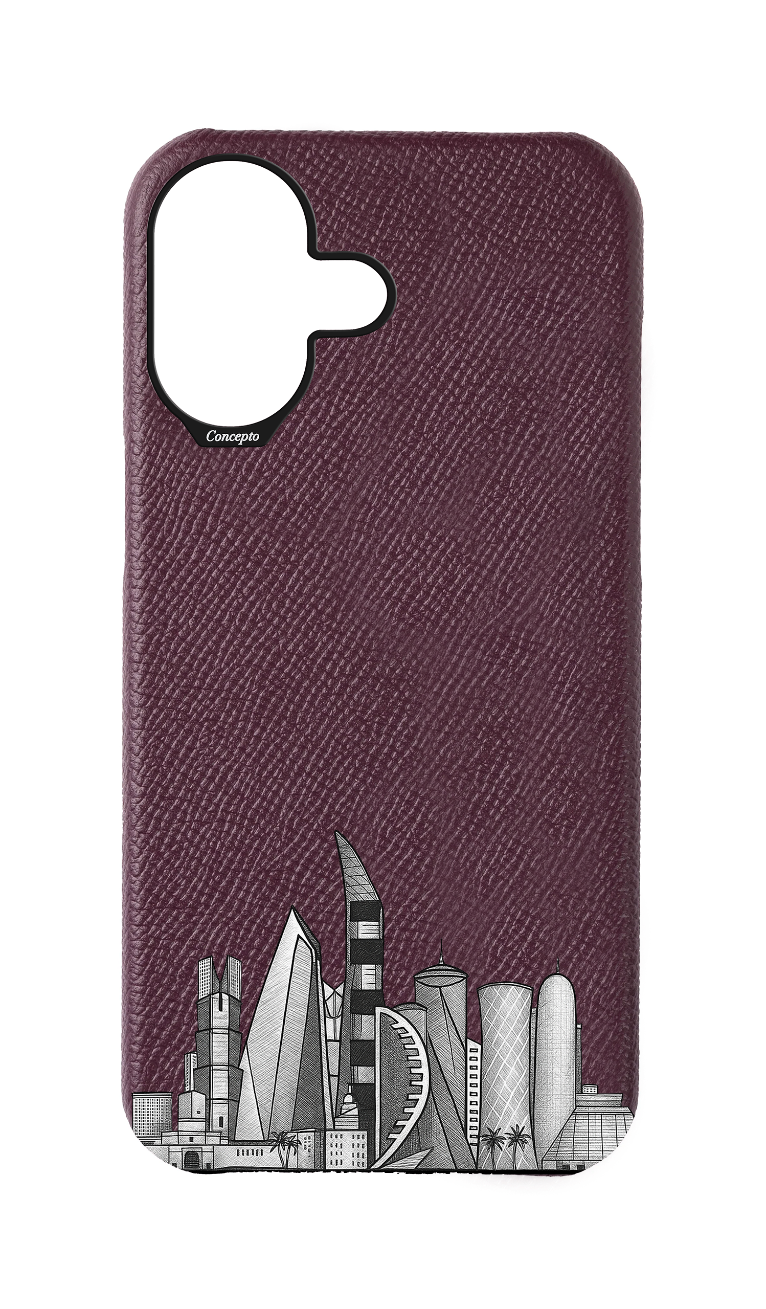Maroon Strapless Case - Doha Skyline