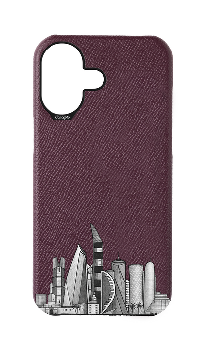 Maroon Strapless Case - Doha Skyline
