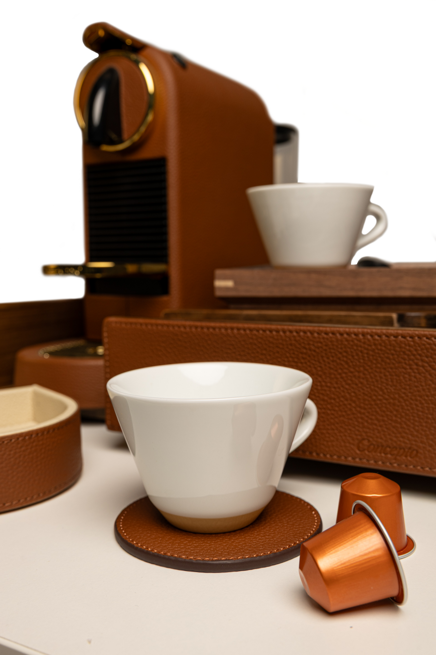 Tan Walnut Coffee Drawer