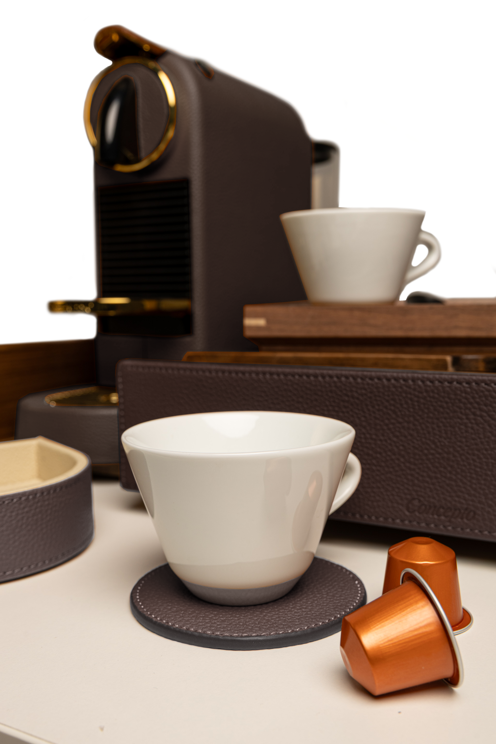 Brown Walnut Coffee Drawer