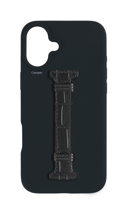 Black Silicon Middle Strap Case