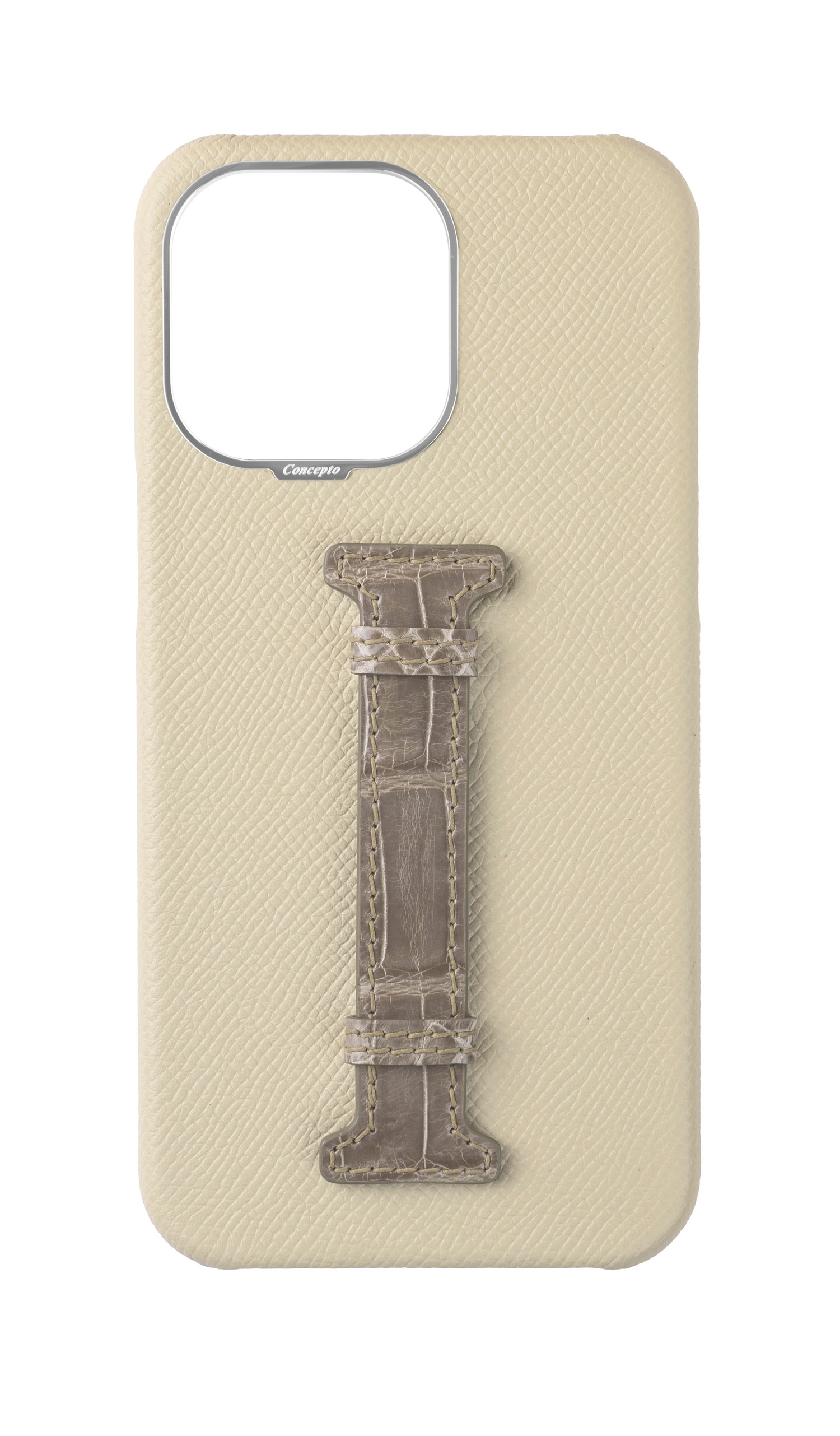 Stone / Grey Exotic Crocodile Middle Strap Case
