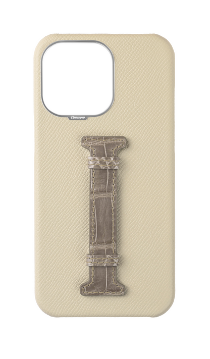Stone / Grey Exotic Crocodile Middle Strap Case
