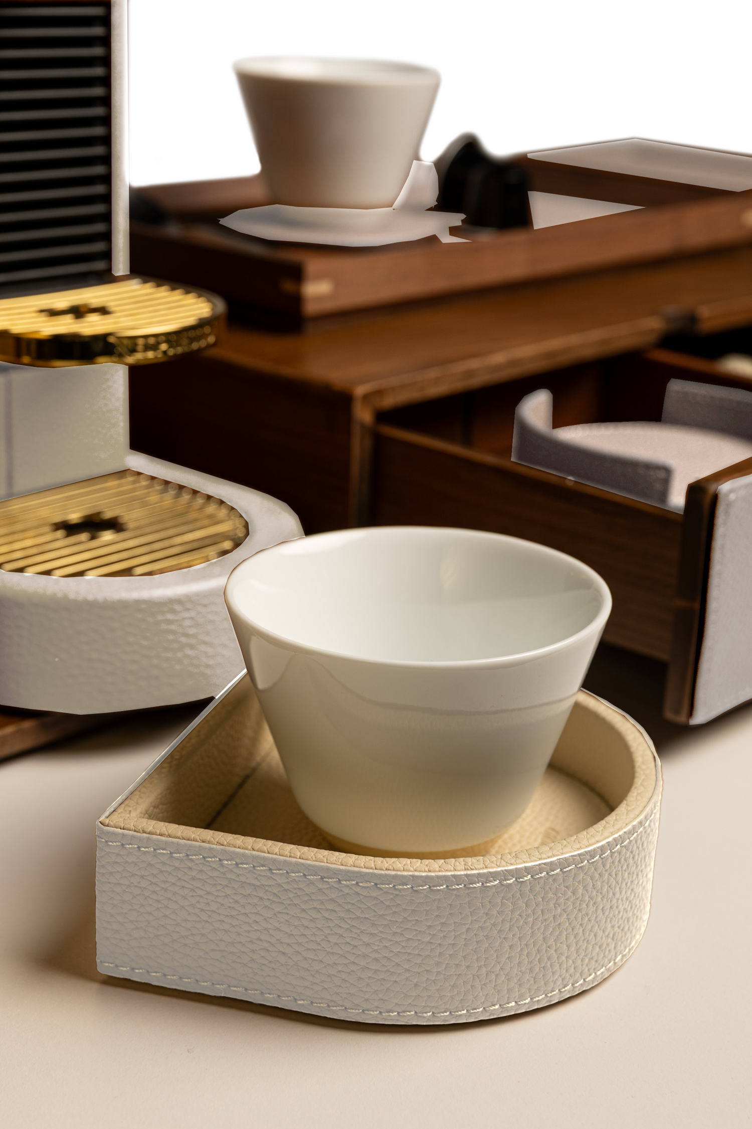 Cream Walnut Coffee Drawer