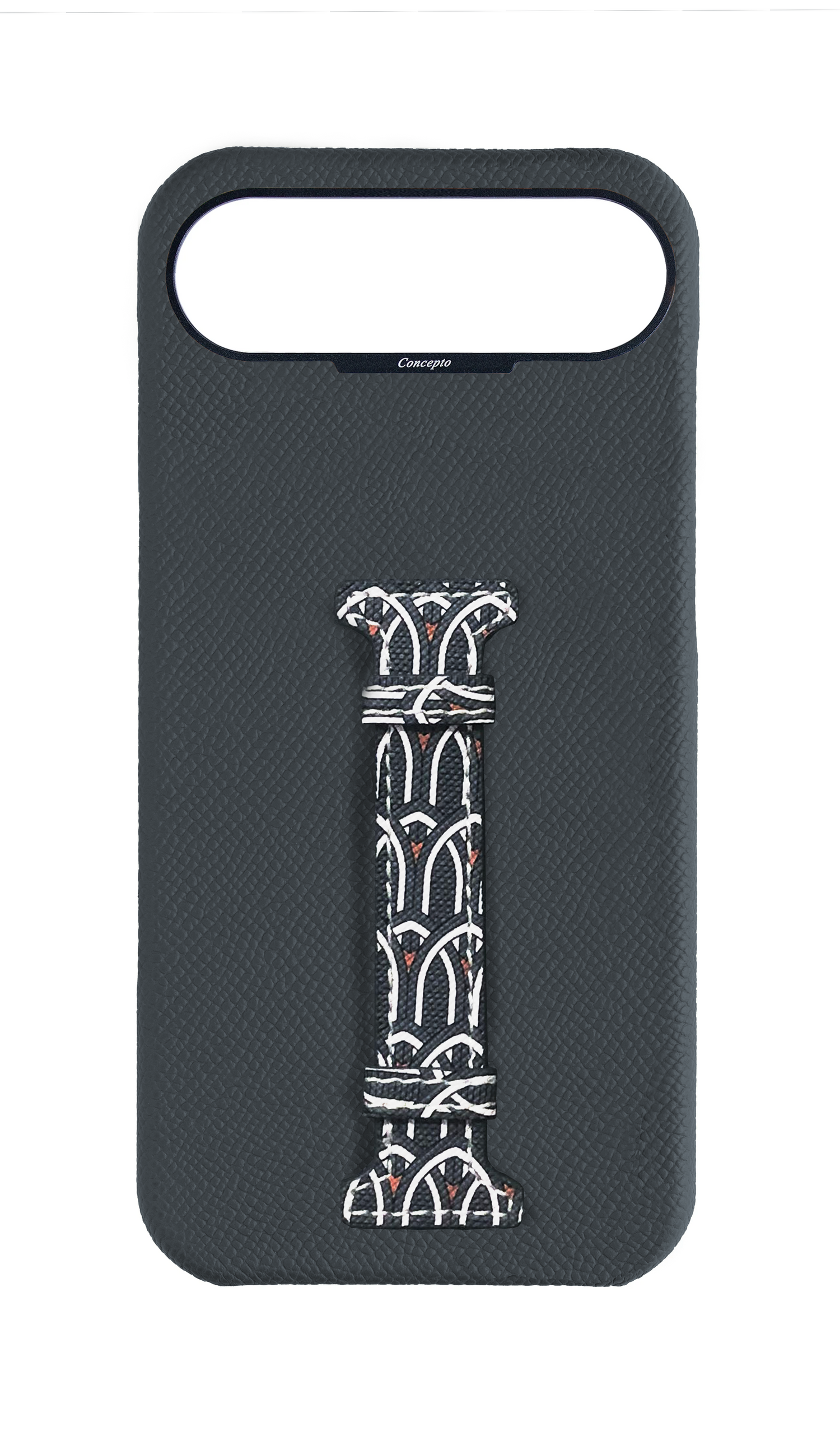 Grey Monogram Middle Strap Case