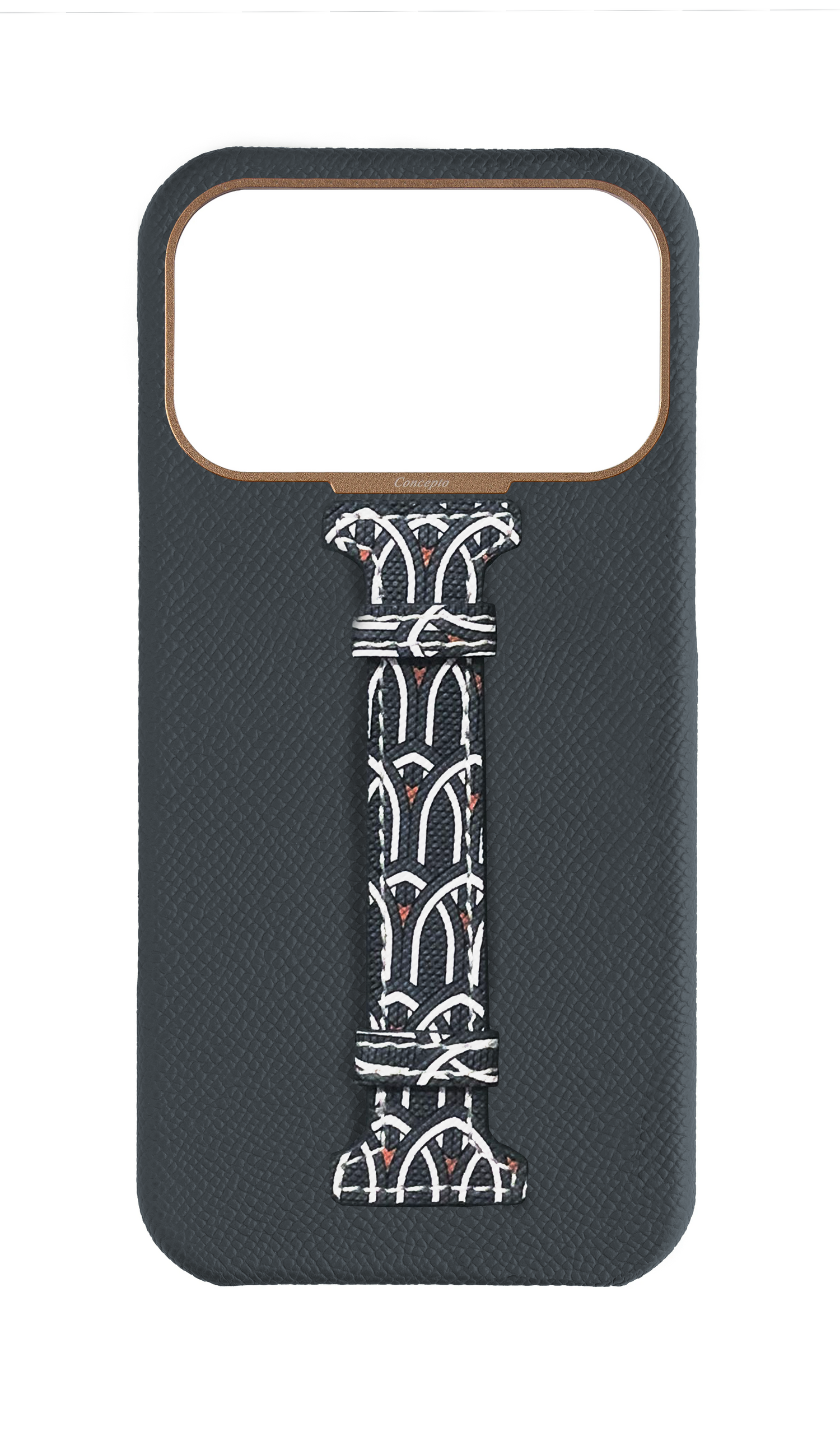 Grey Monogram Middle Strap Case