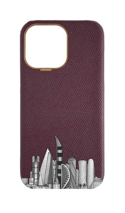 Maroon Strapless Case - Doha Skyline