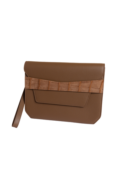 The Portfolio - Cognac / Suede Brown Crocodile Belt