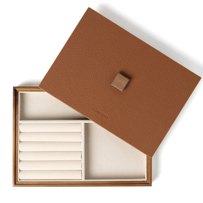 Walnut Wood x Tan Jewelry Box