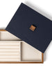 Walnut Wood x Navy Jewelry Box