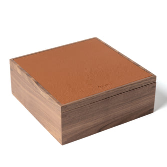 Walnut Wood x Brown Leather Box
