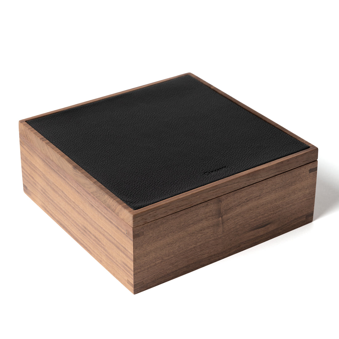 Walnut Wood x Black Leather Box