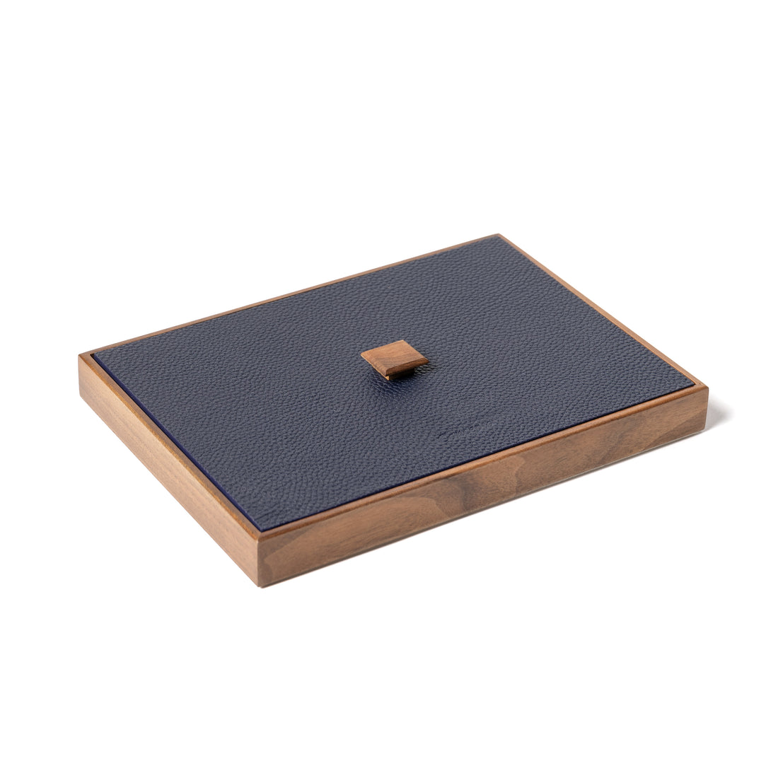 Walnut Wood x Navy Jewelry Box