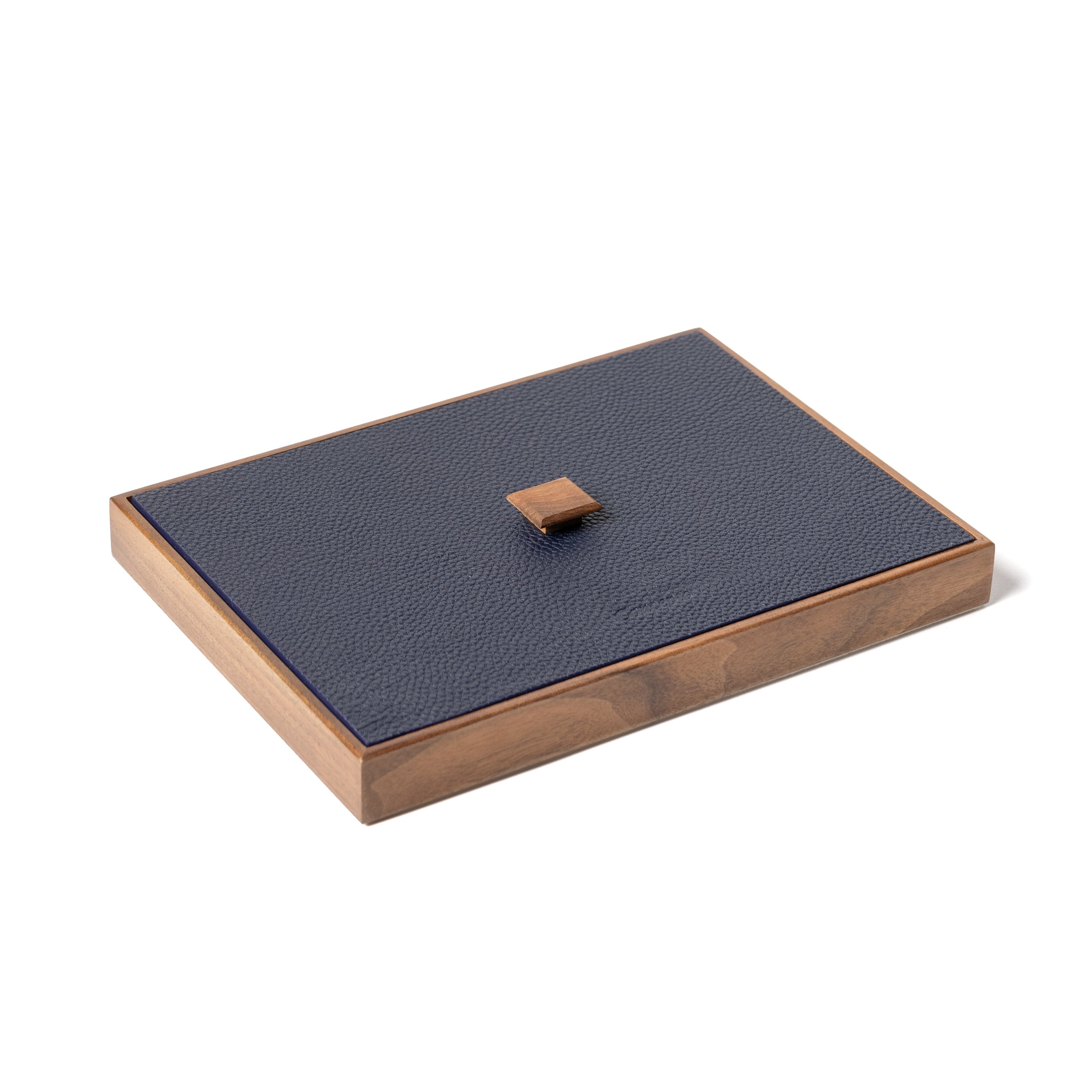 Walnut Wood x Navy Jewelry Box
