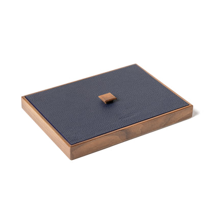 Walnut Wood x Navy Jewelry Box