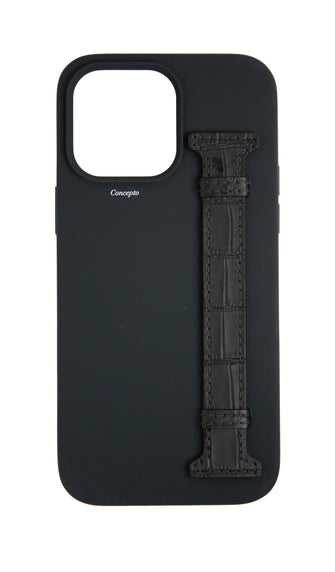 Black Silicon Side Strap Case