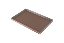 Large Rectangle Walnut Wood x Brown Leather Tray